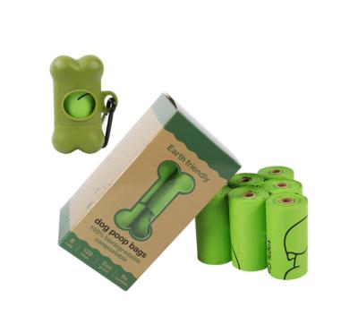 China Green Unscented Pet Doggie Waste Pouch Eco Friendly Stocked Poop Bag for sale