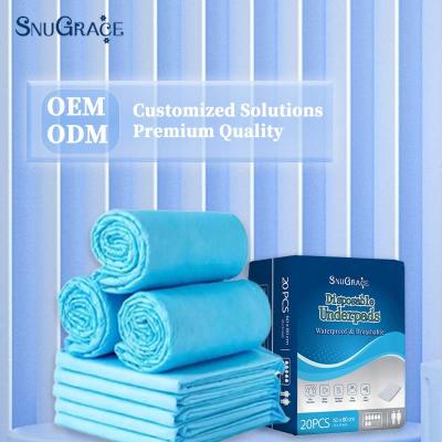 China 3 Second Absorbent Incontinence Pads for Adults SnuGrace Printed Disposable Underpads for sale