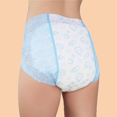 China Printed Absorbent Incontinence Diapers for Adults Large Size Cotton Nappies for sale