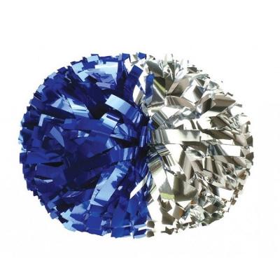 China Mixed Color 6 Inch Cheerleading Color Cheerleading Poms 2 Half & Half Silver & Blue Metallic Props Pom Poms for sale