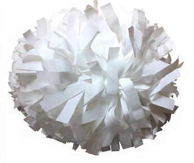 China Solid Color 6 Inch Cheerleading Pom Sports Dance Cheer Pom Pom Metallic White for Sports Team Spirit Cheering for sale