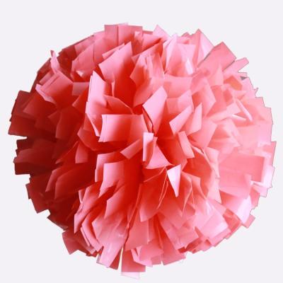 China Wholesale High Quality 6 Inch Solid Color Colorful Wet Look Plastic Pink Cheerleading Poms For Cheerleader for sale