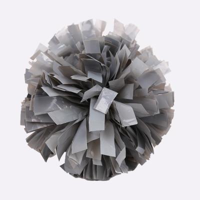 China 6 Inch Look Wet Gray Plastic Cheer Use Solid Color Cheerleading Pom Poms for sale