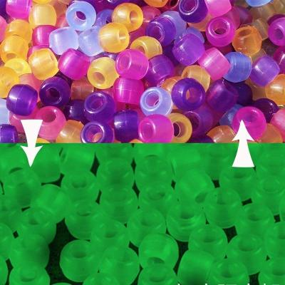 China DIY Panda Acrylic UV Beads Color Changing Plastic UV Reactive Beads Pony Beads For Jewelry Making Kit for sale