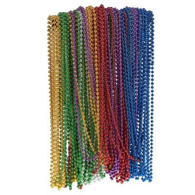 China Acrylic Metallic Multi Colors Mardi Gras Beads Beaded Necklace for sale