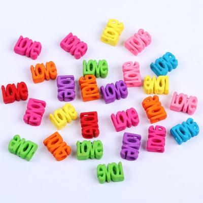 China DIY For Jewelry Making Mixed Color Loose Acrylic Bead Love Charms For Crafting, Jewelry Findings Making DIY Necklace Accessory Bracelet for sale