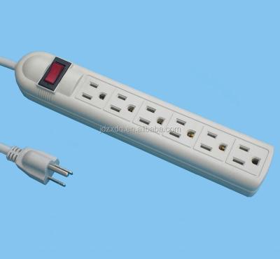 China ZHONG XING USA Residential / General Purpose Extension Sockets 6 Outlet Power Strip for sale