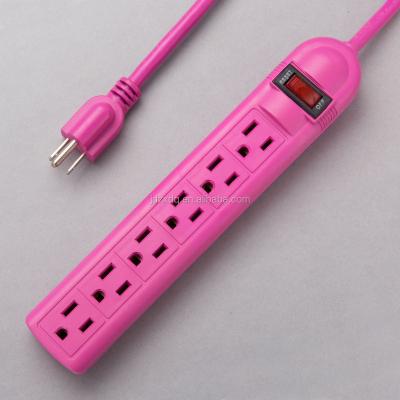 China ZHONG XING Residential / General Purpose AC Power Strip USA 6 Outlet Extension Socket for sale