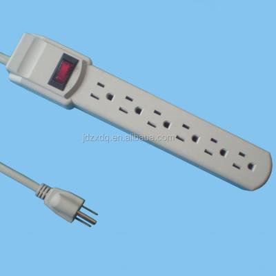 China ZHONG XING American Residential / General Purpose Extension Power Socket 6 Outlets for sale