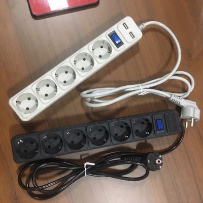 China ZHONG XING European residential/general purpose extension socket with 2 usb charging ports for sale