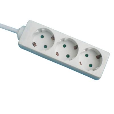 China ZHONG XING European Extension Socket 3 Ways Residential / General Purpose Power Strip Outlets Without Switch for sale