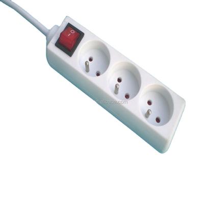 China Safety 3 Way France PP Power Strip Extension Socket 16A 250V for sale