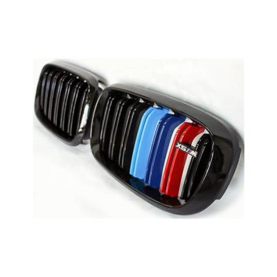 China Double M Color Double Slat Line Grill Line For BMW Grill Bumper ABS High Quality Good Grill For BMW X5 X6 F-16 X5M 2014-2020 for sale