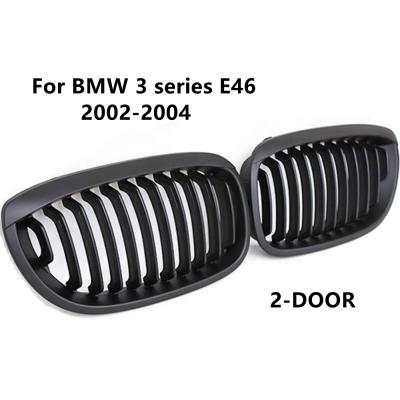 China 2-DOOR Style ABS Matt Black Car Front Bumper Grills Radiator Mesh Grill For BMW 3 Series E46 2002-2004 for sale