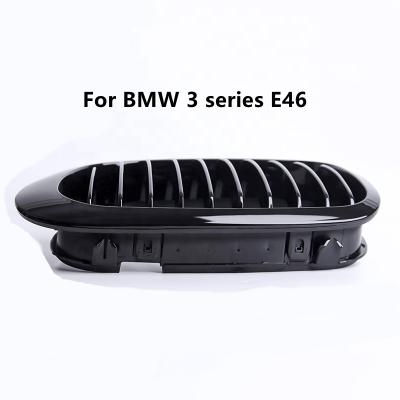 China ABS 2-Door Coupe Convertible Pre-Rise Bumper Grill For BMW 3 Series E46 Front Kidney Grill Gloss Black For BMW 1999-2002 for sale