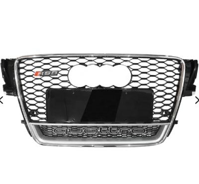 China ABS Front Bumper Auto Grill For Audi A5 At RS5 Chrome Honeycomb Mesh Grill Frame Silver Black Center 2008-2012 Style for sale