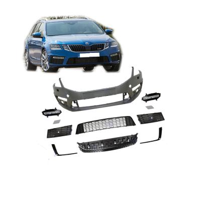 China PP+ABS Front Bumper For VW Skoda OctaviaFront Bumper For VW Skoda Octavia 2017 2018 2019 Upgrade rs /vrs Withnot Grills for sale