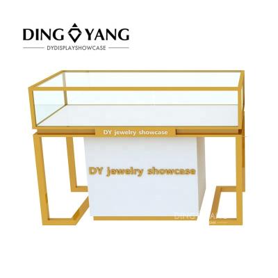 China Aureate Jewelery Display Cases from Custom Brush Gold Modern/Luxury Manufacturer Strength with Cabinet, Fully with Lockable for sale