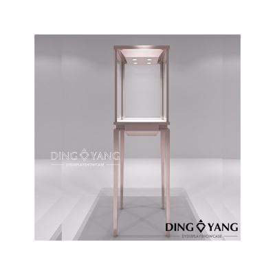 China Factory Wholesale Luxury Rose Gold Jewelery Display Cabinet Modern Luxury, Beautiful Appearance, Firm Structure for sale