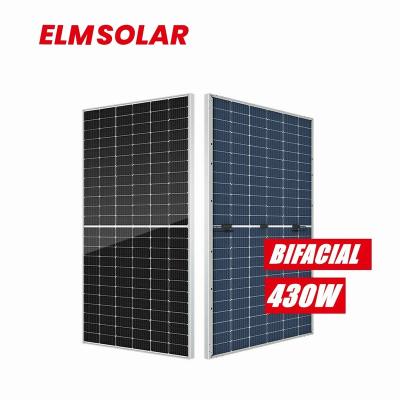 China ELM Factory Sale A Solar Home System Half Grade Hot Cell Solar Panel 400W 430W Mono Bifacial PV Panels System For Home for sale