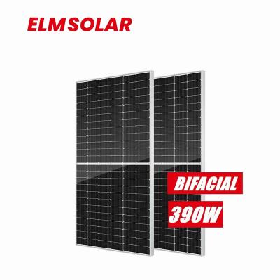 China Home System Solar ELM Wholesale Best Selling PV Solar Panel 370w 380w 390w Mono Mono Bifacial Glass Module for sale