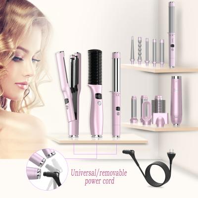 China Outdoor 5 in 1 Straightener Brush Comb Curler for Hair Styling Hair Styler with Detachable Power Cord for sale