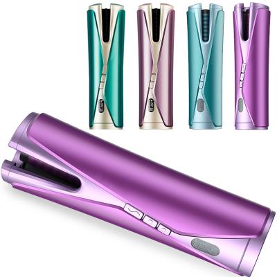 China Mini Professional Styling Magic Hair Curlers Spiral Curls Wave Pink LCD Display Rotating Automatic Hair Curler for sale