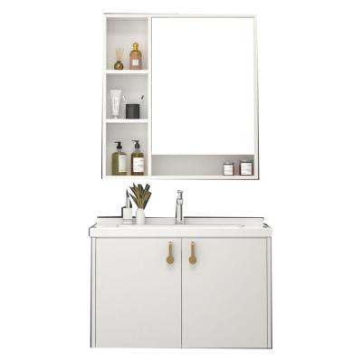 China Modern Aluminum Bathroom Cabinet Style Dressing Table Cabinet Double Sided Melamine Plywood Bathroom Cabinet for sale