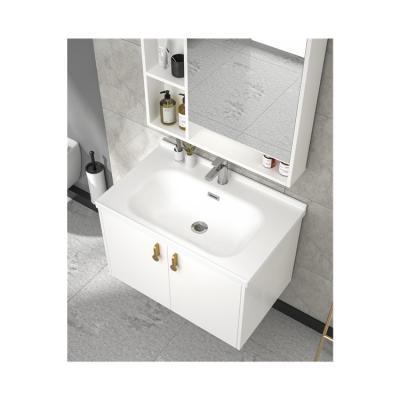 China Freestanding Melamine Modern Cabinet Style Double Sided Plywood Vanity Bathroom Vanity and Ceramic Basin for sale