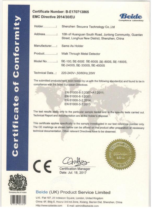 CE - SECUERA TECHNOLOGY COMPANY LIMITED