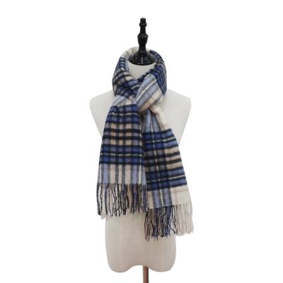 China Soft Plaidscarf Scarf Soft Blue Scarves Bestseller Soft Scarf For Women for sale