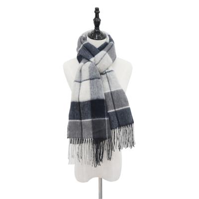 China Newest European American White And White Plaid Scarf Other Scarves Winter Scarf For Women for sale