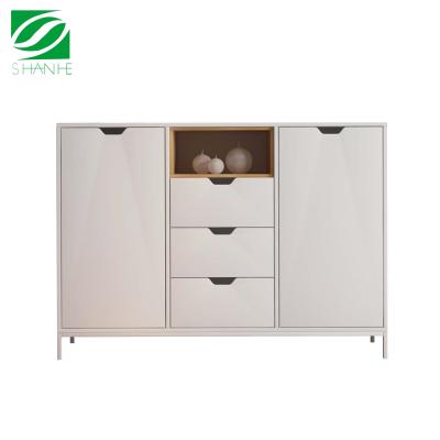 China Shanhe Modern Solid Wood Living Room 2 Doors 3 Drawers Sideboard for sale