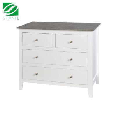 China Shanhe Solid Wood Storage Drawers Cabinet White Wooden Chest, Long Chest Chest Of Modern Wood Drawers for sale