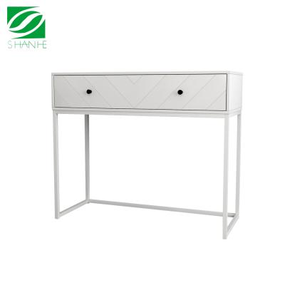 China Shanhe Solid Wood 2 Drawer Narrow Modern Entryway Console Table With Drawers for sale