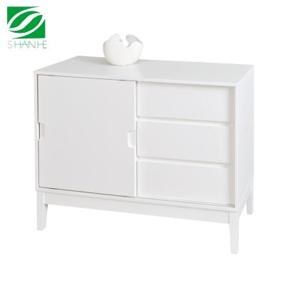 China Modern MDF shanhe living room 3 drawer sideboard with one door for sale