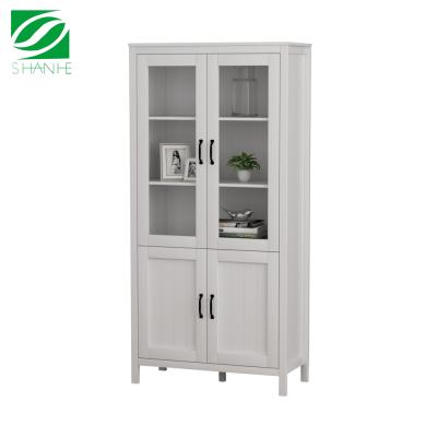 China Solid Wood Shanhe Modern White Wooden Dining Room Storage Cabinets for sale