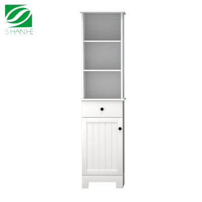 China White Europe Shanhe Bathroom Corner Stacked Dresser, Bathroom Hall Conrer Cabinet for sale