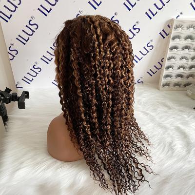 China Wholesale 100% Human Hair Deep Curly Wig Human Hair Lace Front Wigs For Black Women 4/27 Highlight Color Hair Wig:As Front for sale