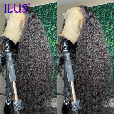 China Curly 360 HD Lace Front Wig Water Wave Wig Brazilian 30 Inch HD Curly Curly Deep Wave Lace Frontal Wigs For Black Women 13x4 for sale