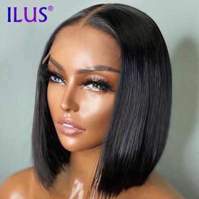 China Natural Baby Black Hair Bob Front Wigs For Black Women Lace Front Human Hair Wig 13x4 HD Color Wave Silky Straight Bob Human Hair Lace Front Wigs for sale