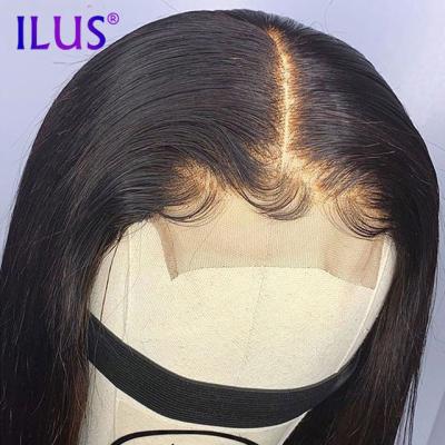 China Silky Straight Transparent Lace Front Wig Black Colored Wave 5x5 Lace Closure Hair HD Wig Wholesale 40 Inch Long Hair Lace Front Wig For Black Women for sale