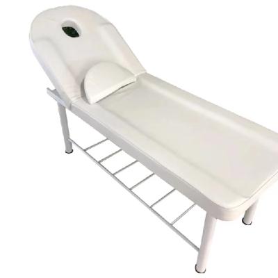 China Strong White Bed Backrest Manual Lift Lift Disassembly Head Hole For Beauty Salon Massage Table Bed for sale