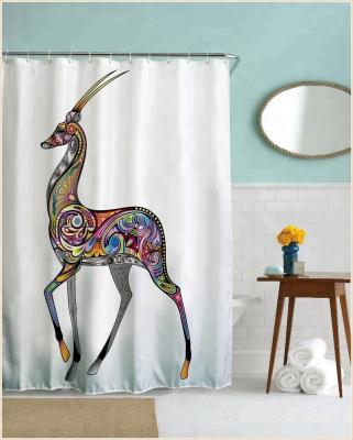 China Sustainable Animal Design Shower Curtain 3d Digital Printing Decorative Pattern for sale