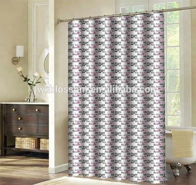 China Latest design viable cheap price eifel tower polyester printed shower curtain for sale