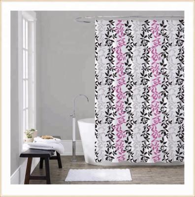 China Sustainable Fashionable European Printing Bathroom Shower Curtain for sale