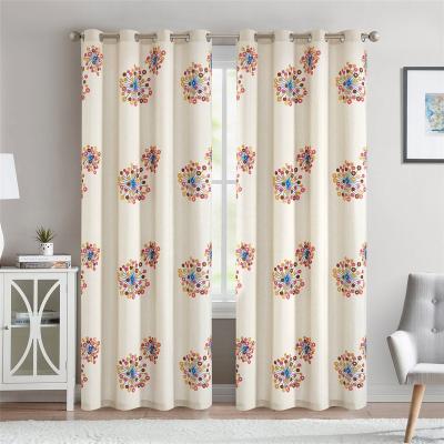 China Fashion window best-selling luxury canvas embroidery insulated modern curtain for living room for sale