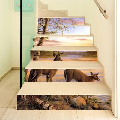 China Waterproof+Eco-friendly Waterproof Stairs PVC Self Adhesive Sticker for sale