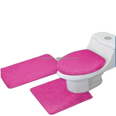 China Sustainable Home Using Waterproof Polyester 3 Piece Bath Mat Set for sale