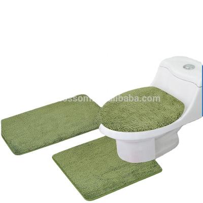 China Durable Polyester Household 3pcs Shaggy Classic Bathroom Rug Set With Color Change for sale